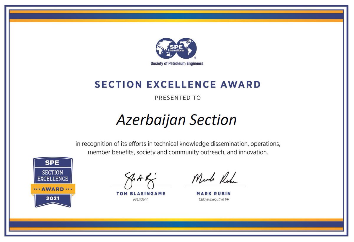 We are happy to announce that Azerbaijan Section has been chosen for the Section Excellence Award! Big thanks to all who contributed to this achievement!
#WeAreSPE
