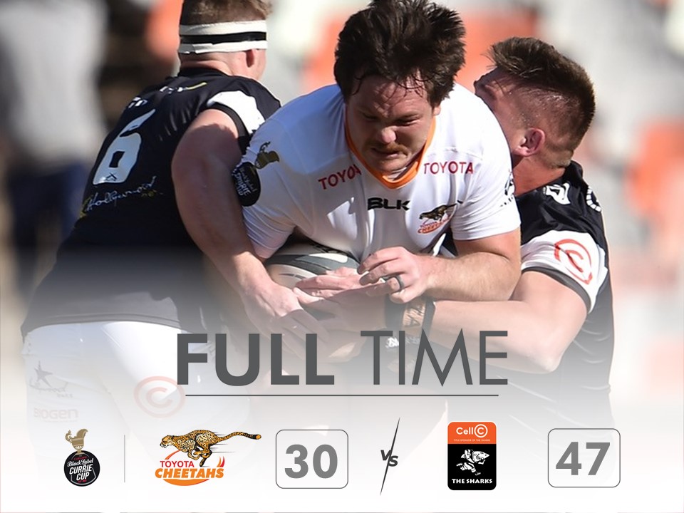 CheetahsRugby's tweet image. 🏉FULL TIME | Toyota Cheetahs 30 vs Cell C Sharks 47
@ToyotaSA @TheCurrieCup  
#CHEvSHA #LegendaryToughness #CheetahsForever #CarlingCurrieCup