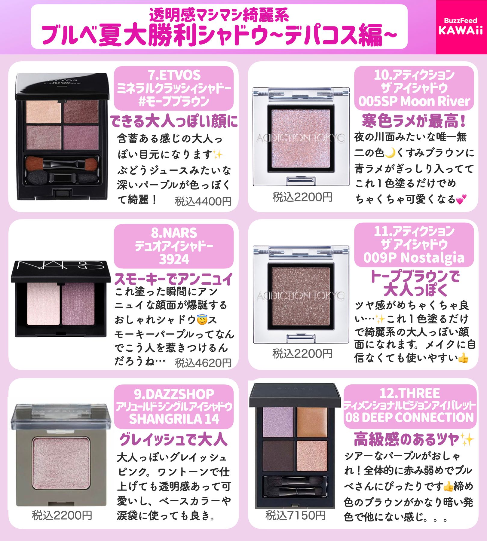 Buzzfeed Kawaii ブルベ夏大勝利シャドウをまとめました プチプラとデパコスそれぞれ紹介してるよー T Co 5qevdoyqdh Twitter
