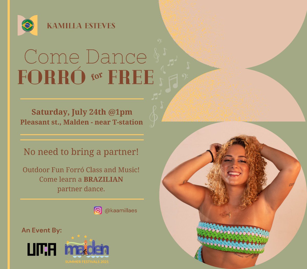 kaamillaes's tweet image. FREE FORRÓ CLASS AND LIVE MUSIC TODAY!!! #brasil #brazil #freedanceclass #freeforró #freeforroclass #forró #forrozinho #danceclass #publicevent #maldenMA #boston