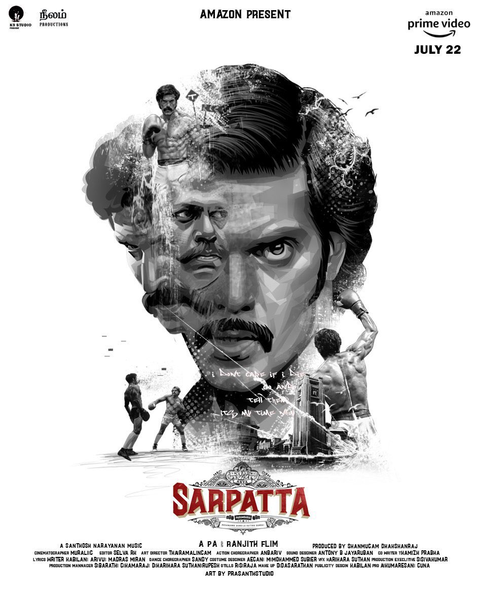 One of the best movies in Tamil Cinema! 
What a thought and execution! The level of detailing in every scene is brilliant @beemji. Shouldn't say everyone acted well, but they have lived their role. Proud to know that Madras lived a different life at 1970s #Sarpettaparambarai