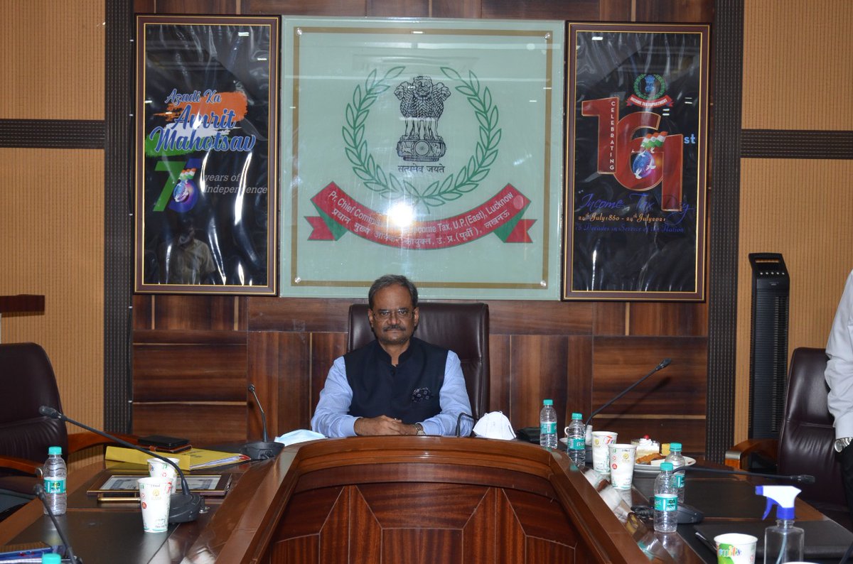 IncomeTaxUPeast's tweet photo. On the occasion of the 161st Income Tax day, two webinars have been conducted by Sh. Ashish Verma IRS,  PCCIT UP(E), one with officers/staff and the other with the tax practictioners. 
@incometaxindia
#incometaxday2021
#azadikaamritmohatsav https://t.co/tTCjAX6p1n