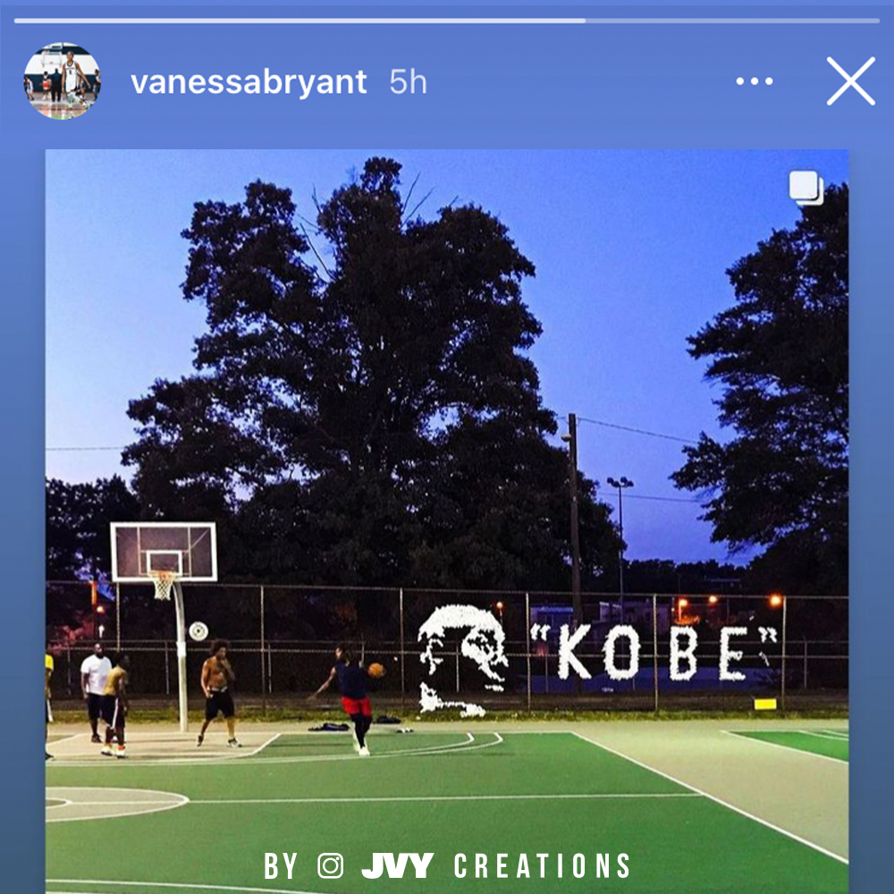 Yesterday, Vanessa Bryant, wife of Kobe's, share my mural I made for him out of permanent paper balls in Richmond, VA.