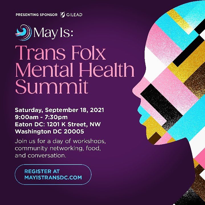 MayIs_Trans's tweet photo. Hello Fam! Mark your calendars and go to https://t.co/6azoM2JDat to register for our upcoming event, May Is: Trans Folx Mental Health Summit on Saturday, September 18th, 2021! 🏳️‍⚧️🏳️‍⚧️🏳️‍⚧️
#translivesmatter #trans #TransIsBeautiful #transpride #TransRightsAreHumanRights https://t.co/EpzQuF0UEc