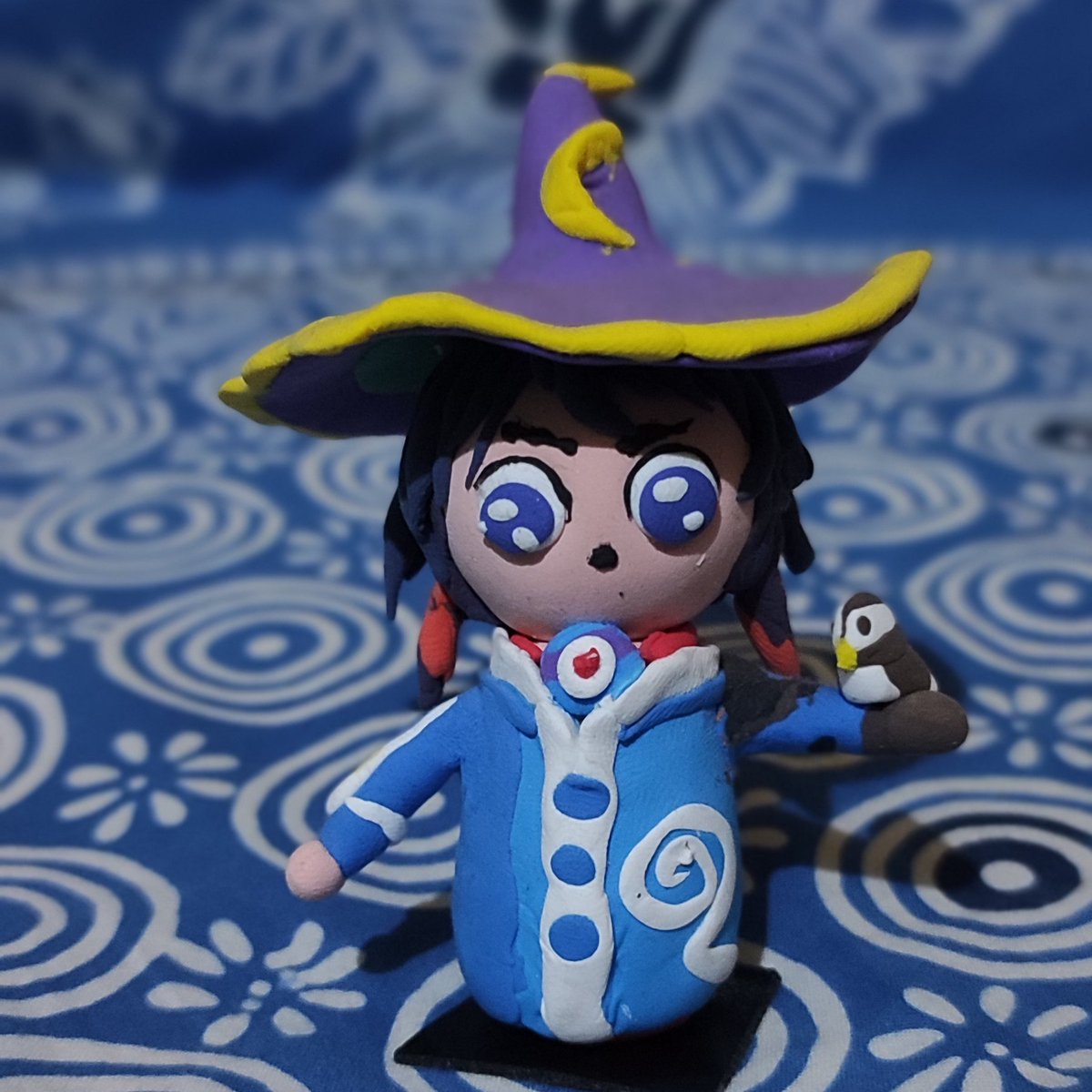Rearie_Sora's tweet photo. Original Art : 
Name : Rie Sora (りえ そら) 
Short name : Rie / Re
Gender : Male
Familiar : Owl (fu-hoku)
Job : Wizard
Elemental : water &amp; ice 
(Untuk 2D art by : Ulil Yellow) 

#rearclay
#art 
#iclay https://t.co/cci3KcReJR