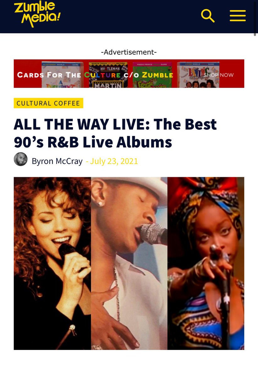 zumblemedia's tweet image. We are a #BLACKOWNED media company that provides you with the best #90s nostalgia. So follow &amp;amp; hit the link below to sign up for our newsletter. #BlackOwnedBusiness #selfpromosaturday #Website #WatchwithUS #JanetJackson #MichaelJackson 

Zumblemedia.com