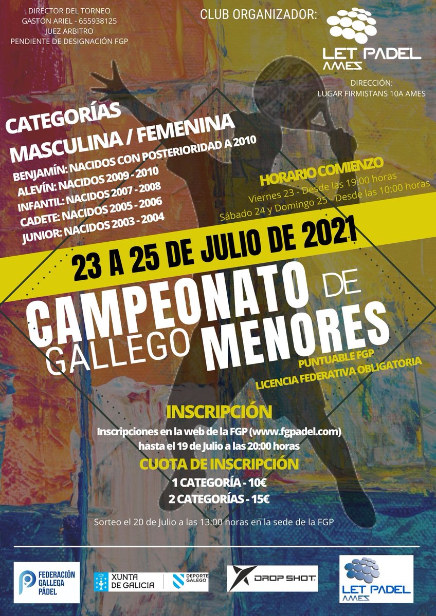 fgpadel's tweet photo. 📽️Finales cadete y junior del Campeonato Gallego de Menores en directo desde las 10:00 horas del domingo 25 en https://t.co/tQZ1b1hKzP💥 https://t.co/GSiZC1jnx0