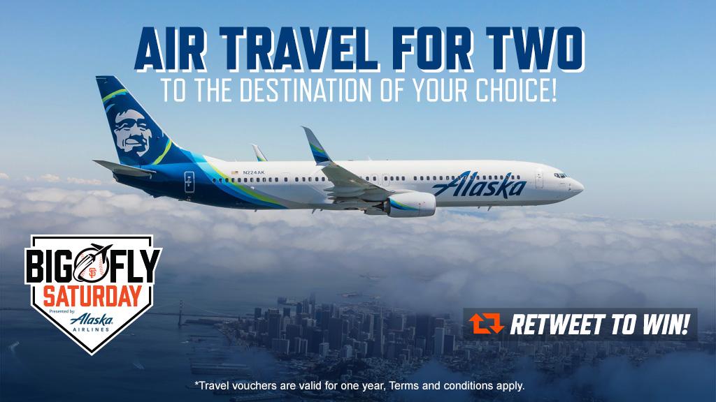 ✈️ RT TO WIN ✈️ 

Retweet for your chance to win an <a href="/AlaskaAir/">Alaska Airlines</a> trip for two as part of Big Fly Saturday. 
 
🔗: atmlb.com/370iIAo