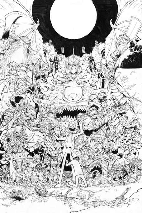 Rick and Morty vs Dungeons &amp; Dragons Deluxe HC lineart #dnd #RickAndMorty 