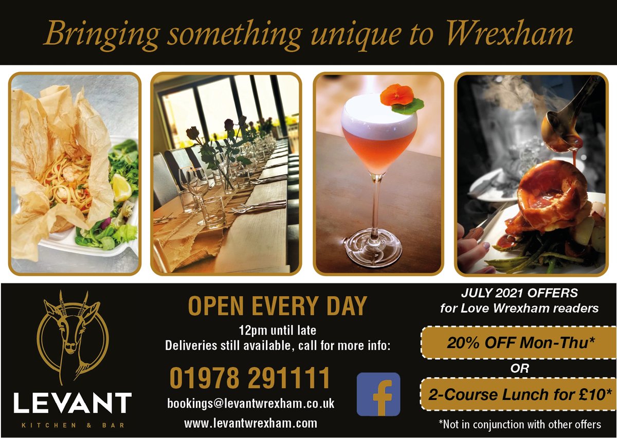 Levant Kitchen and Bar – bringing something unique to Wrexham! Love Wrexham readers get 20% off Monday to Thursday throughout this month. Visit zcu.io/M97n or order online for collection or delivery at zcu.io/ViMH @levantkitchen1