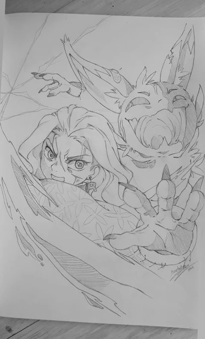 "Fight your inner demons!"
Obviously inspired by Demon Slayer! :) 