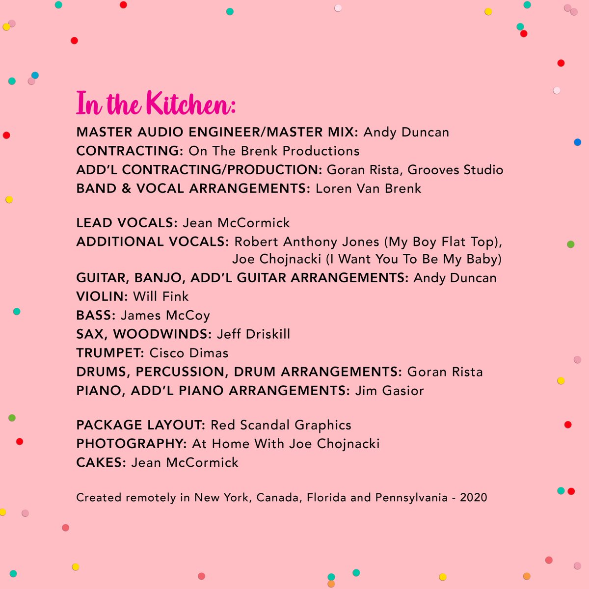 It's time....a little COVID-19 project with Jean. Finally ready.  Amazing musicians to work with - Thank you guys.