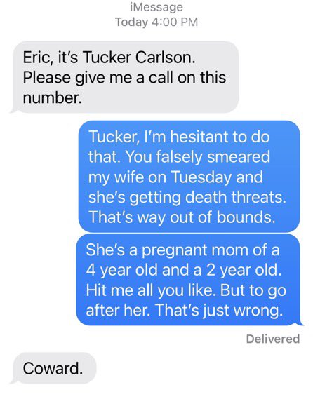 Funniest thing I’ve heard all week… is this dingleberry <a href="/TuckerCarlson/">Tucker Carlson</a> calling anybody a coward.