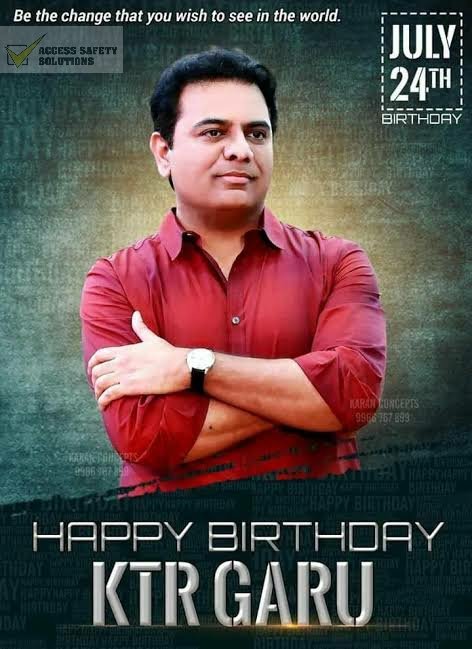 vaccess_safety's tweet photo. Special Birthday Greetings to Hon’ble Minister Sri #KTRTRS Garu. 
We pray to god that he bestows you with lots of good health &amp; success. 
#HappyBirthdayKTR Garu... 
#VAccess #SafetySolutions... https://t.co/wW4JfMRkJJ