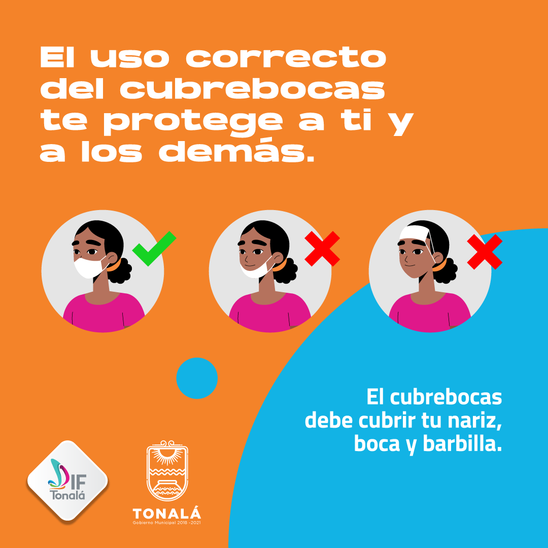 DifTonala's tweet photo. 😷👉Si ya te vacunaron o aún estás esperando tu dosis, sigue utilizando el cubrebocas bien puesto, #NoBajesLaGuardia. https://t.co/nshMcci5J3