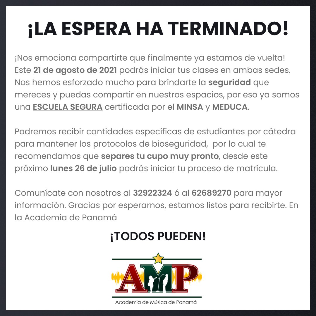 ¡La espera ha terminado! #AMPenlinea #todospueden #escuelasegura #meduca #minsa