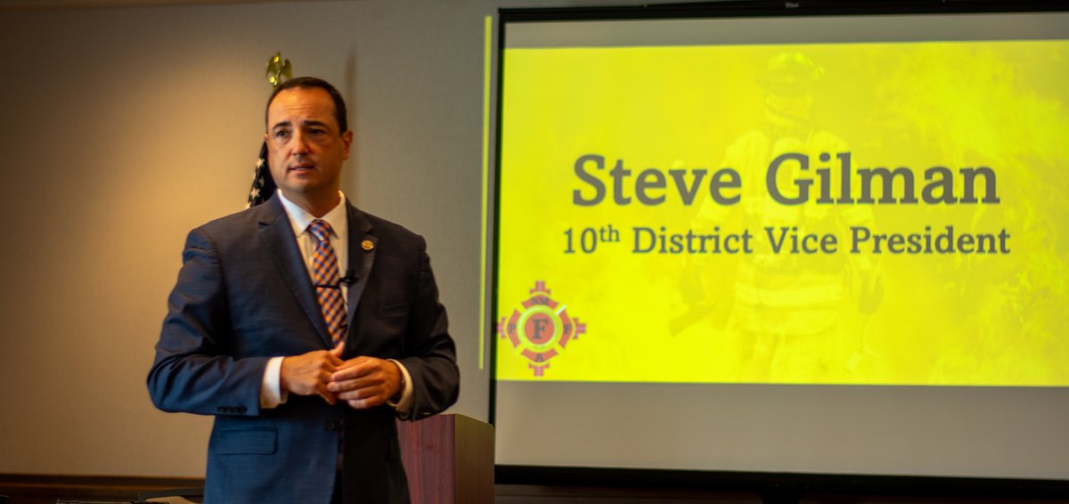 IAFF <a href="/team10th/">@team10th</a> District Vice President <a href="/gilmanfordvp10/">gilmanfordvp10</a> speaks to NMPFFA leaders on the wealth of resources the IAFF has available to assist locals. @IAFFNewsDesk