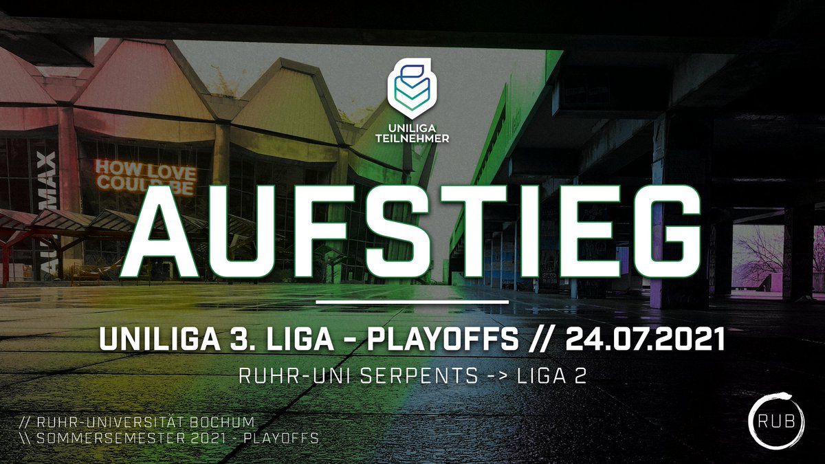RUBserpents's tweet photo. ☀️ @uniligaGG Sommersaison 2021 ☀️

ZIEL ERREICHT! 🏁🏆😍

Mit einem 2:1 (19:17 Dust2, 14:16 Train, 16:8 Overpass) setzen wir uns gegen @ddorf_gaming in der Relegation durch und nehmen somit ihren Platz in der 2. Liga ein!! 🤩

GGWP! 🤙

#GOserpents🐍 #letsgorub #rubesports https://t.co/Hf9UUizq9i