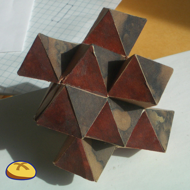 A 33yr old model of fractal octahedra stack limiting to a cube  #mathbun #fractals