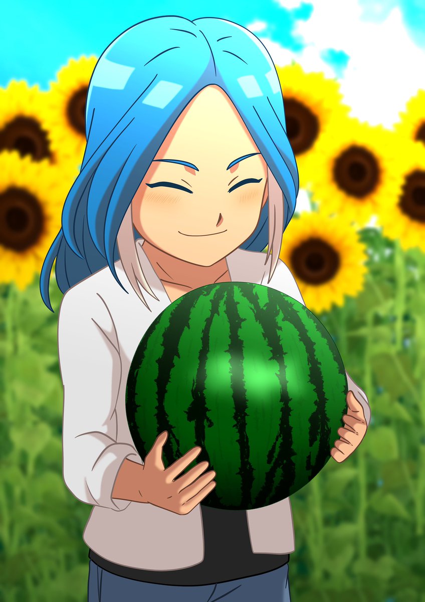八神玲名と大きなスイカ🍉 