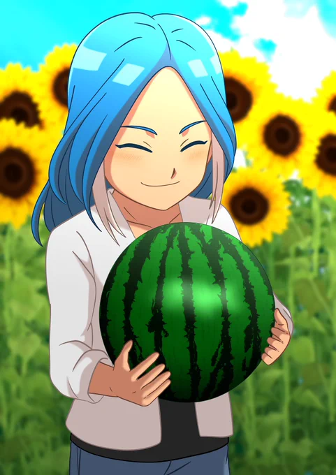 八神玲名と大きなスイカ🍉 