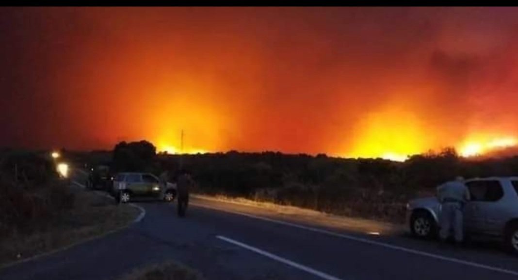 MadameValeriee's tweet photo. Non è un bel tramonto sardo. È il fuoco che sta spazzando via case, lavoro e vita di tante persone. #sardegna https://t.co/cNGpV2uwPS