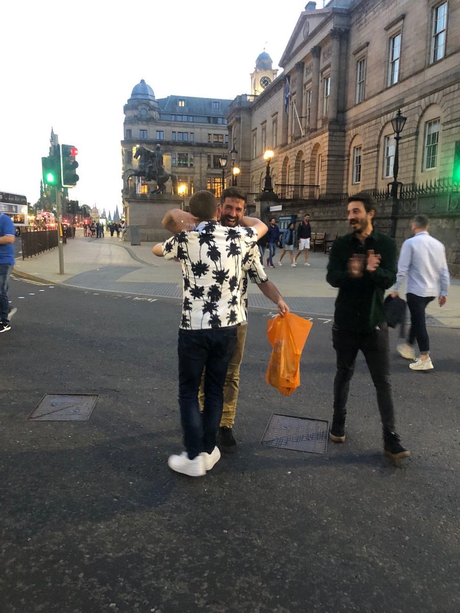greg_scotland's tweet photo. Waiting on the traffic lights changing in Edinburgh when I saw a guy with the same shirt on as me across the road. When we met in the middle 😂 https://t.co/Ddwpj3lNye