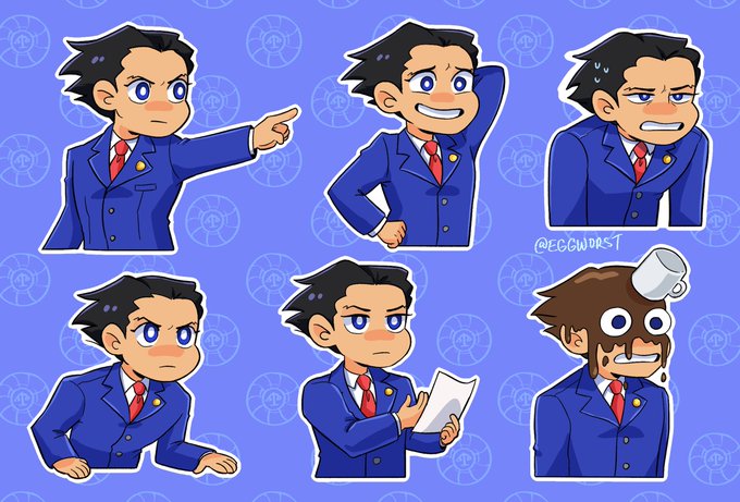 some courtroom sprite redraw sticker sheets :'0 
