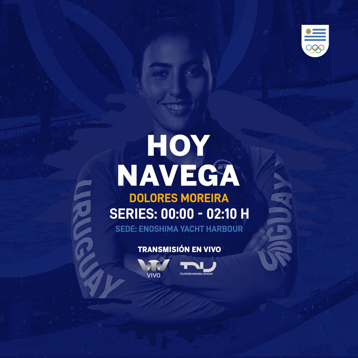 OlimpicoUy's tweet photo. Atención, tenemos un nuevo debut celeste en unas horas.
@LolaMoreiraUy navega a las 00:00 horas de mañana domingo, es decir en menos de 6 horas.
Mírala en vivo en la pantalla de TNU y VTV.
Vamos Lola, Uruguay navega contigo, vamo y vamo!!! 💪👊🇺🇾🇺🇾 https://t.co/GEZ4b6IZou