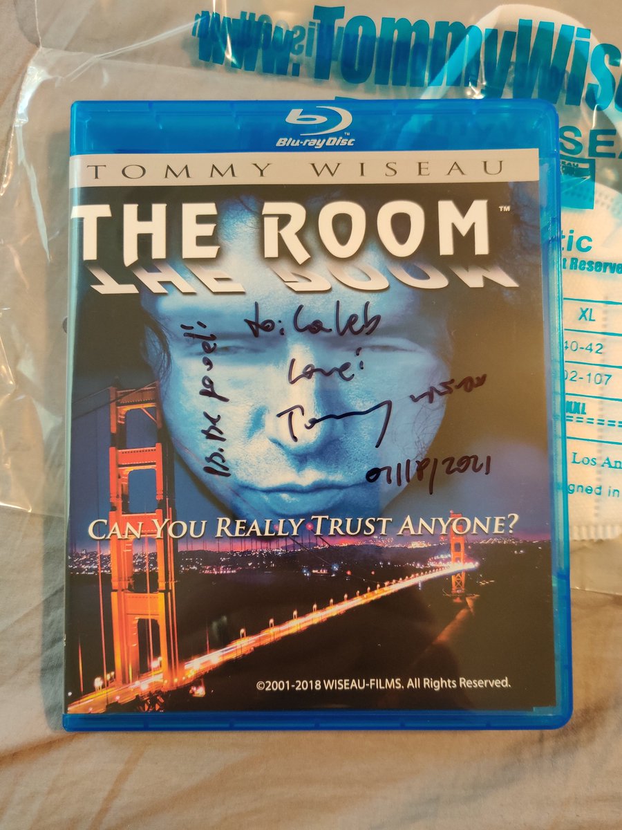 CalebKealoha's tweet photo. @TommyWiseau thanks so much for the amazing Blu Ray! I'll remember to be good! https://t.co/CRLKWFkg2a