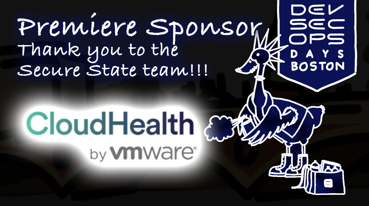 devsecopsboston's tweet image. Huge appreciation goes out from our community to the Secure State team at  @cloudhealthtech for sponsoring our event! Come join their breakout discussions at 12:30pm ET on Monday July 26th and watch all the other presentations live too! buff.ly/36ZdDbK