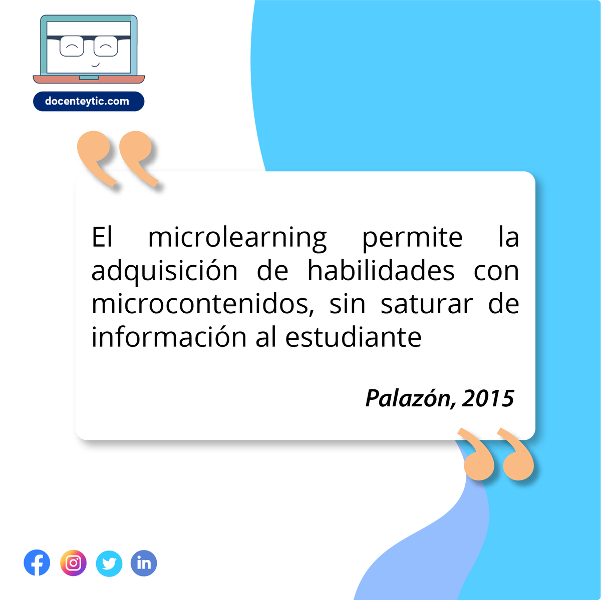 DocenteyTIC's tweet photo. #Cita | Microlearning en la educación
Más publicaciones en https://t.co/PT5TbQ4lfb
#docentetic #citas #microlearning #blog https://t.co/86O8NuSki2