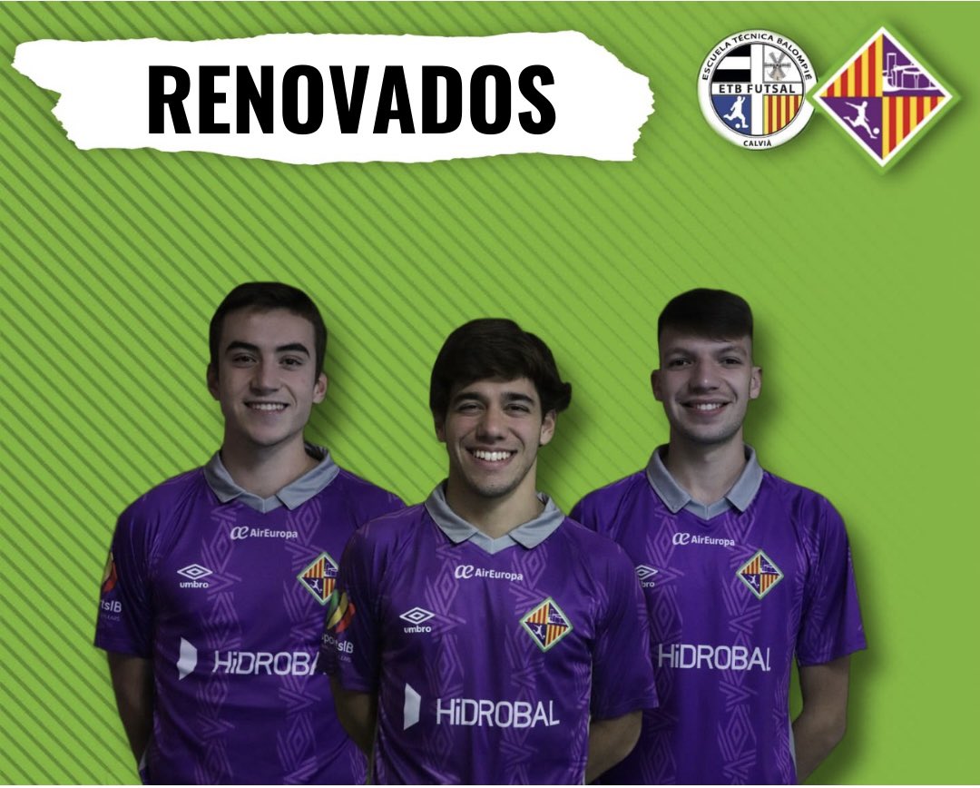 📝 Más renovaciones. 
 
🚨 Sergi, M. Nicolau y Marc Andreu también seguiran en el equipo

#LNFS
#ForçaETB
#GOPalma