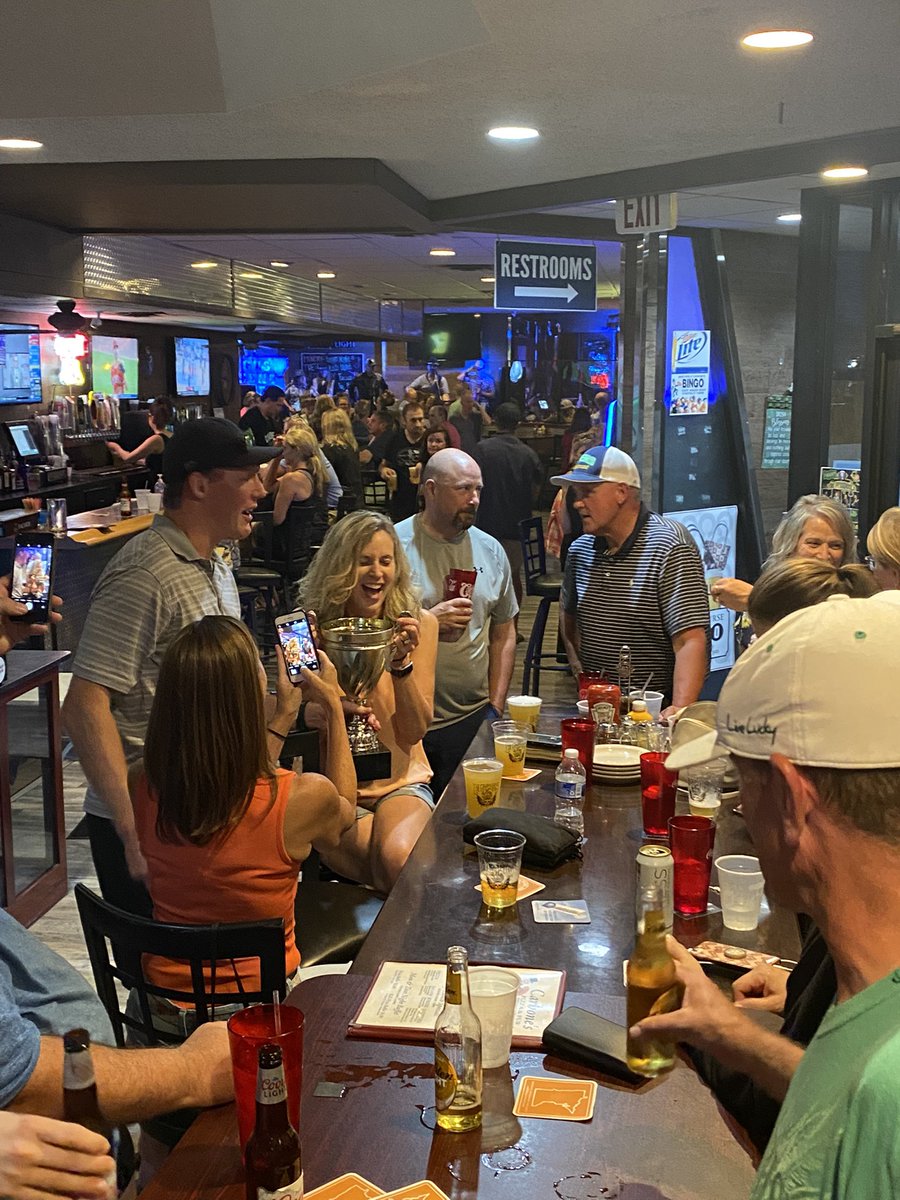 TheRHSChalice's tweet photo. Yesterday I got new owners!  Not sure I am ever going to leave!  Theses guys know how to have fun!  Good thing they beat out that “other” team!  And they got lots of cool friends! @RosemountHockey #buildfromwithin https://t.co/F49G9rrPau