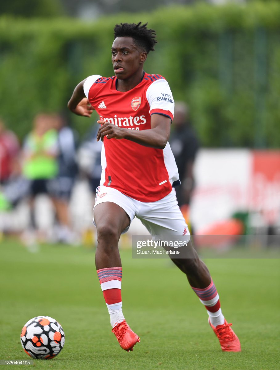 cdavison_afc's tweet photo. #AFC | Sambi Lokonga in action today.

I thought he done well, always looking to make things happen going forward. 

Promising start in red &amp; white for him.

📸 - @Stuart_PhotoAFC https://t.co/noZrkNaMO4