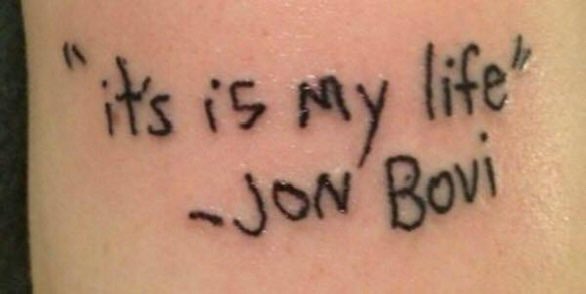 ALC00LJ's tweet photo. When you have a misspelled tattoo to remind you how wrong “it’s is”  #HowYouKnowItsAllGoneWrong https://t.co/IWCVClIKtf