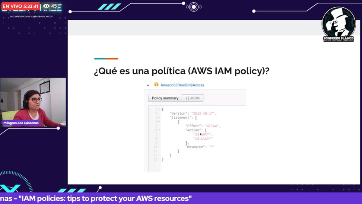 Retomamos con Milagros Zea Cárdenas y su charla en vivo:  "IAM policies: tips to protect your AWS resources"

#SombreroConf2021

Vía youtube.com/watch?v=slJtaX…