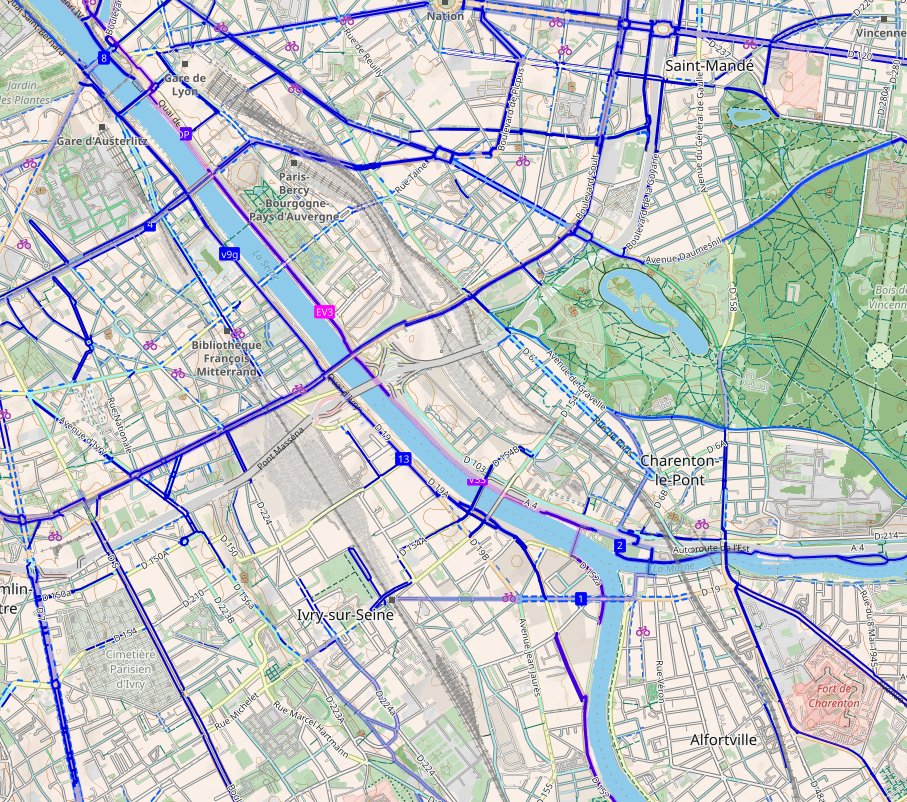 CyclOSMorg's tweet image. Version 0.6 of #CyclOSM is now live, with :
- faded secondary railway
- New color background for commercial landuse
- and fixes, see github.com/cyclosm/cyclos…

cyclosm.org