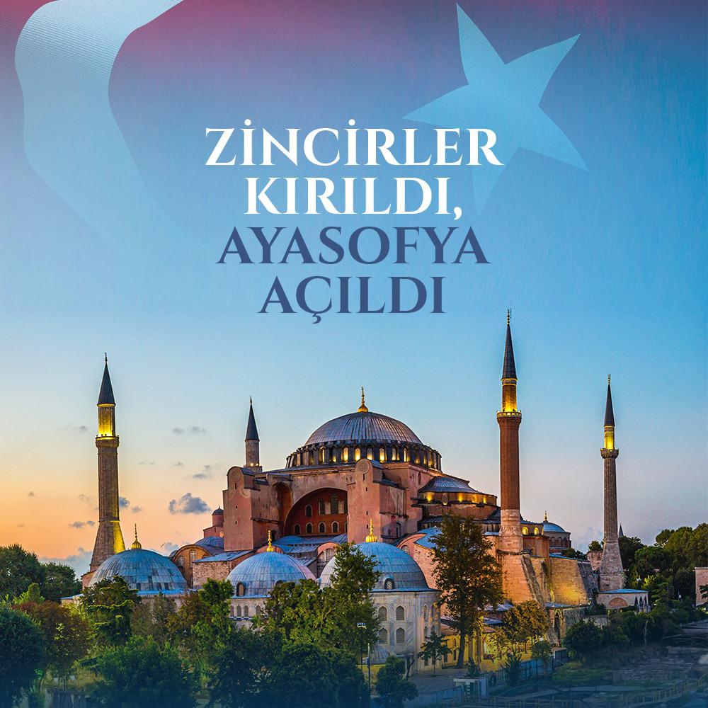 Bizlere bu günleri görmemize şahitlik ettiren Rabbimize hamd olsun.

#AyasofyanınDirilisi