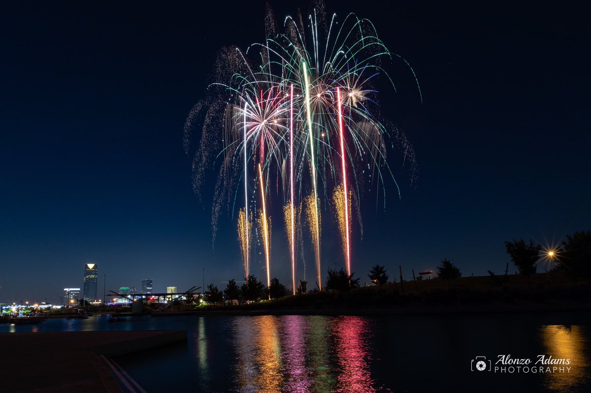 A_AdamsPhoto's tweet photo. Fun evening yesterday at @RiversportOKC 2021 Tokyo Olympic Opening Ceremony watch party. Great fireworks ended the evening. Here are a few shot I captured. @davidfholt @arcpyro @cityofokc #fireworks #firework https://t.co/IXLed4WBSR