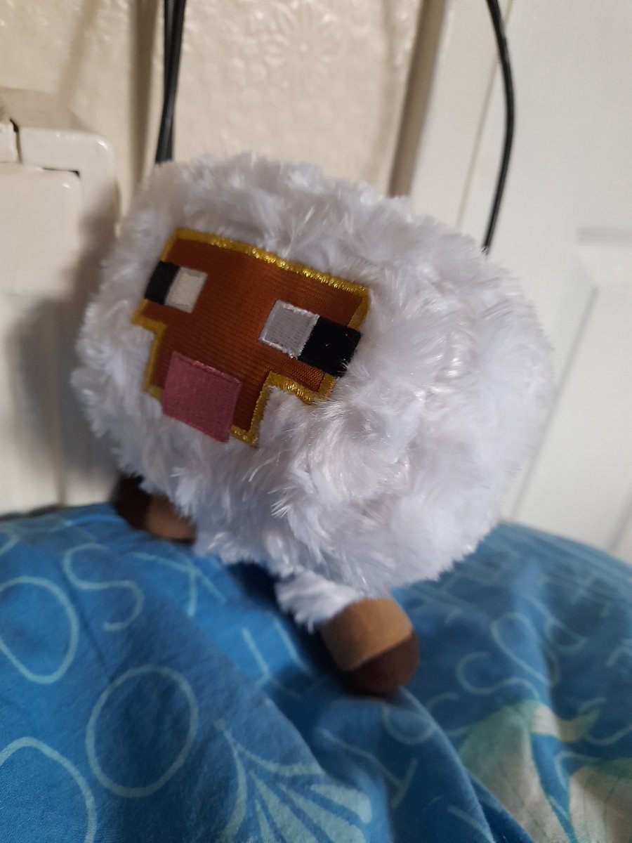 F0xRainbow's tweet photo. @ZedaphPlays Got my very own minecraft sheep today! Meet zedaph 🐑🐑 now.... the only question is that sheep looking at me? 🤔🤔 #HermitCraft #Minecraft https://t.co/btYrHlYe0G