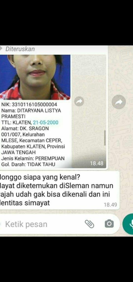 merapi_uncover's tweet photo. ditemukan mayat di Sleman. Pasnya dan kronologinya kurang tau. https://t.co/CtB2HlNKRU