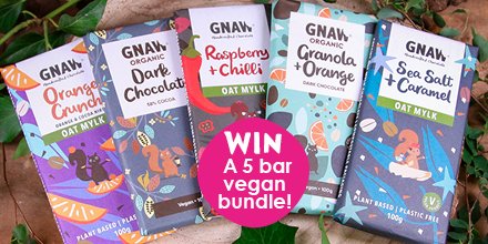 WIN A 5 BAR VEGAN CHOCOLATE BUNDLE💚
Choose any 5 of our scrummy vegan flavours to create your own 5 bar bundle😀
For the chance to win, simply Follow Us & RT!
gnawchocolate.co.uk 
#Win #Giveaway #Competition #GnawChocolate #vegan #bundle #yum #ChocolateTreat #Gift #Surprise