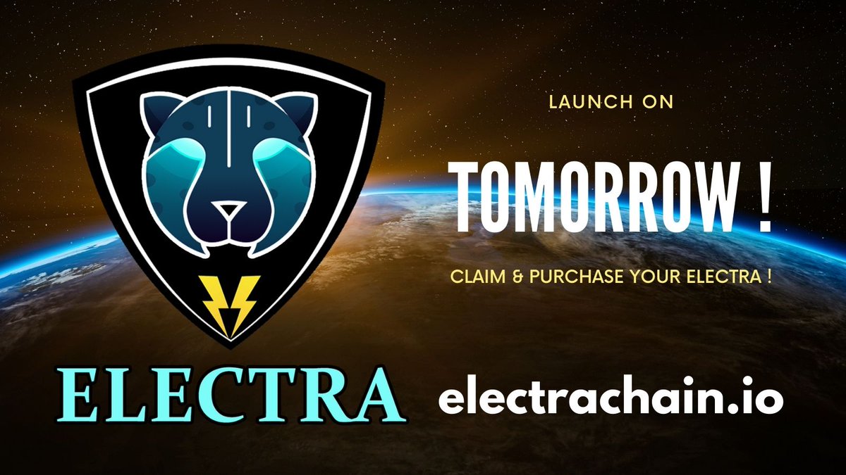 electrachain's tweet photo. TOMORROW WE GO! 🚀

Make sure grab $ELECTRA before launch!

💰 Purchase on : https://t.co/oonVSFvR6k

#AirdropCrypto  #Airdrop #Fairlaunch #PancakeSwap #presale #Raindrop #selfdrop https://t.co/ZlTmTQFCk8