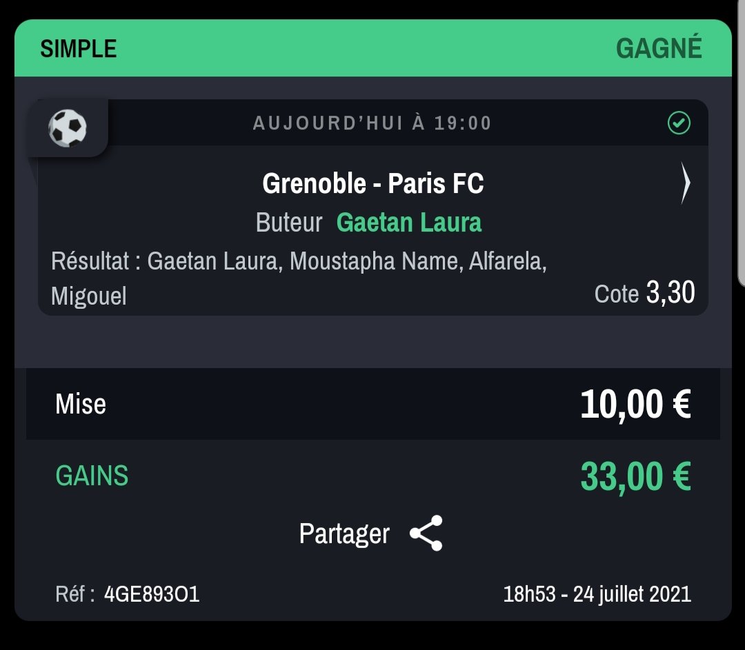 GabeyProno's tweet photo. On est remboursé sur nos buteurs du #MultiplexLigue2 qui était plaisant 🇫🇷⚽️
💰 Mise 60€
🤑 Gain 60,50€ ⬆️
⚽️ Healey 🔊 2,75 (1%) Toulouse ✅✅✅
⚽️ Laura 🔊 3,30 l1%) Paris FC ✅✅✅
#TeamParieur https://t.co/MUHAviAxnB