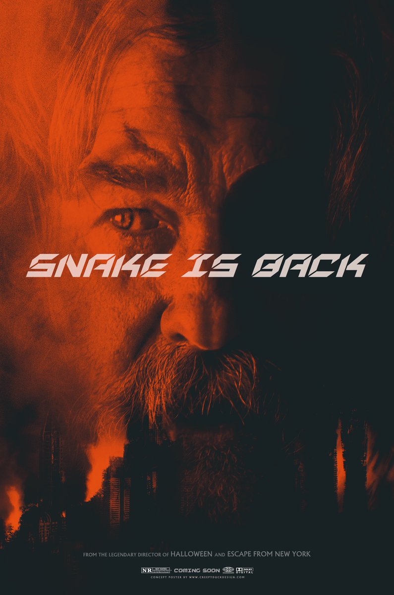 creepyduckart's tweet photo. So, @TheHorrorMaster John Carpenter says Snake Plissken deserves “a Third or Maybe Even Fourth Story”. I thoroughly agree!! Here's a concept poster. Make it so Mr Carpenter and @ParamountPics! #ArtistOnTwitter #horror #Retro @FANGORIA @bradmiska https://t.co/Zc25OgM5qX