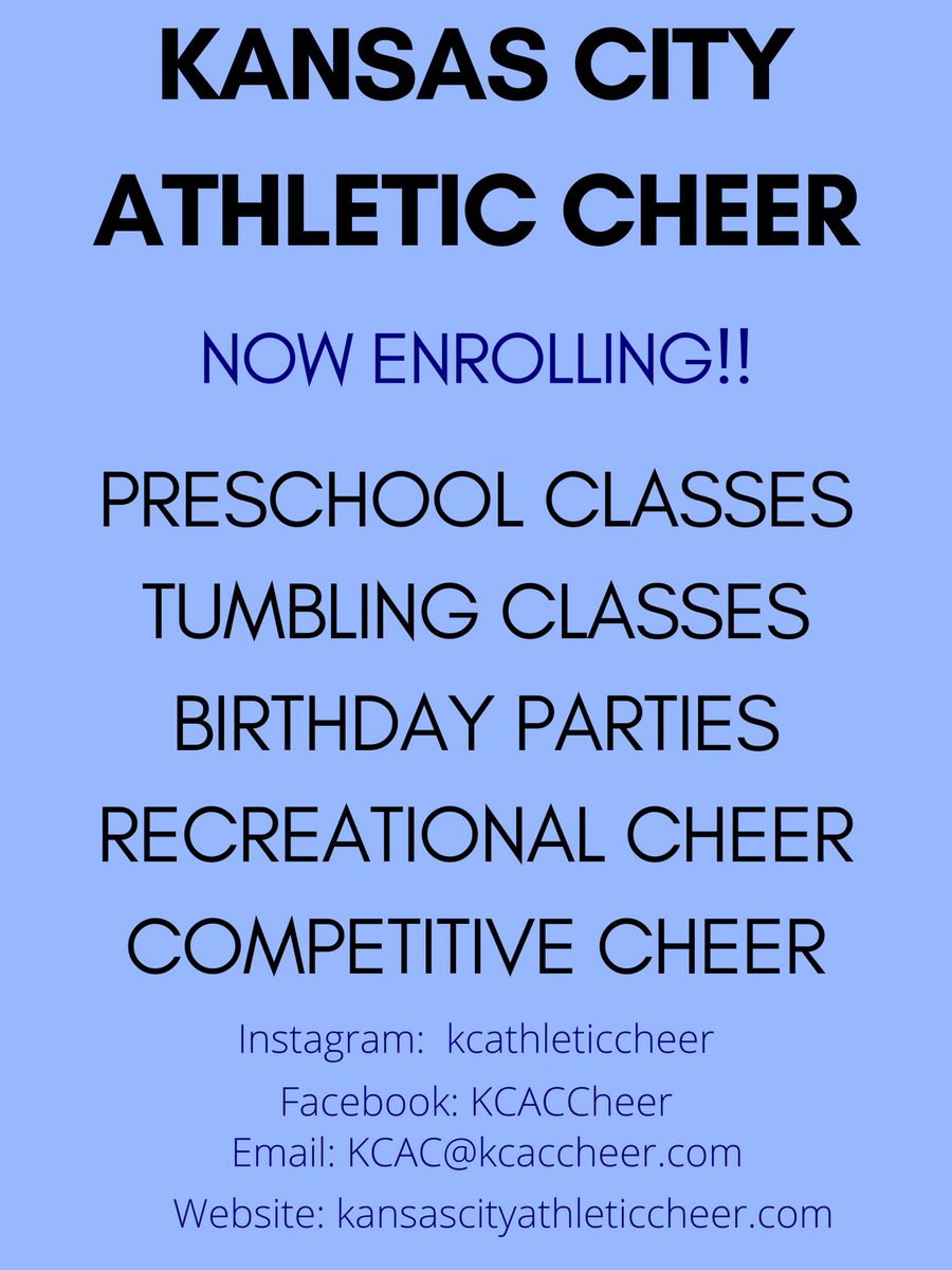 kcathleticcheer's tweet photo. It is time to sign up!
https://t.co/Qyvj2iuWkE https://t.co/YdUkuWsLOx