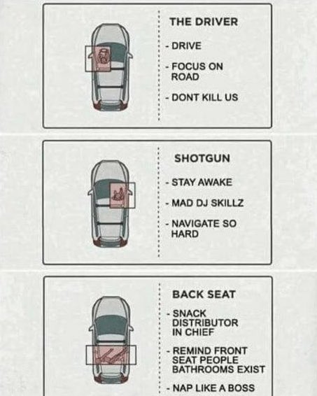 The rules of any car journey!