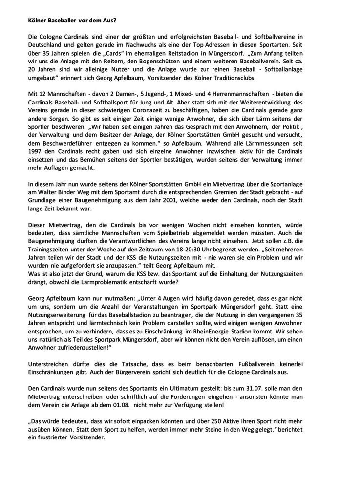 Cologne Cardinals tweet media