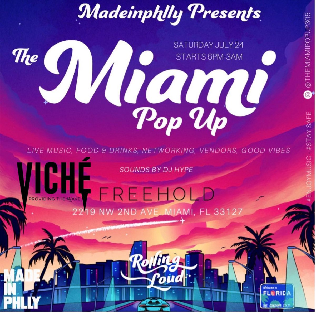 SteezeHustle's tweet photo. Miami we got action VICHÉ POP UP 🌊 PULL UP #RollingLoudMiami https://t.co/t1BOt6RMra